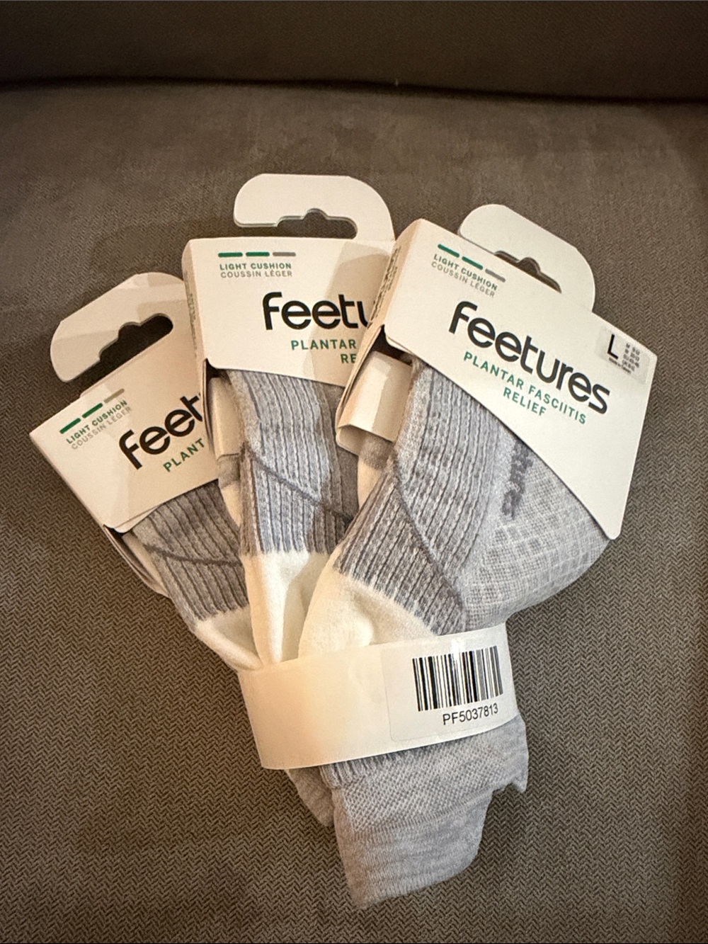 Feetures Light Cushion No-Show Athletic Socks in Light Gray - 3 Pack